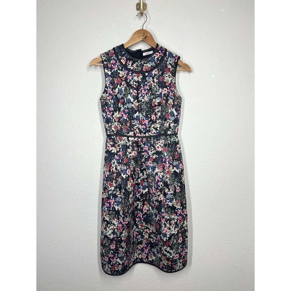 Erdem Ivana Laser cut Neoprene Dress Size 4 Floral Fit And Flare Sheer
